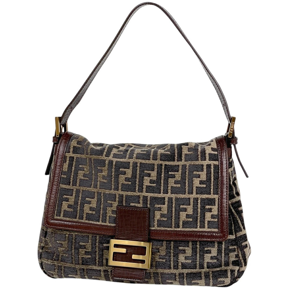 Fendi Zucca Mamma Bucket One Shoulder Hobo handbag shoulder bag brown